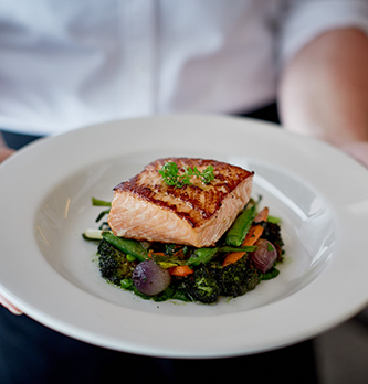 A photo of the salmon main course at The Smith.